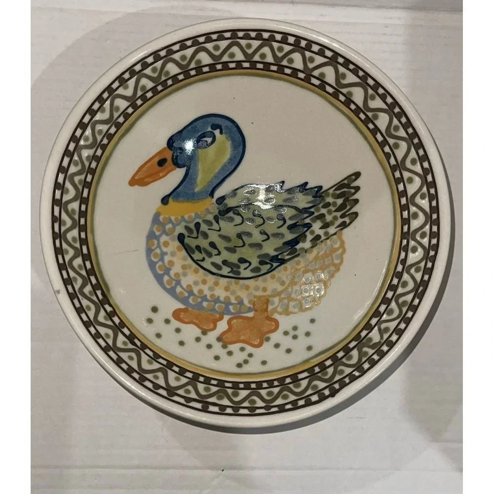 Vintage Janet Rothwoman Signed Bowl - Large Ceramic Serving Bowl - Handpainted
